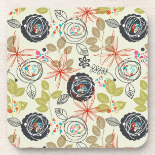 Floral background coaster