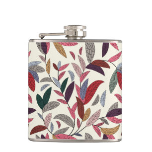 Floral background hip flask