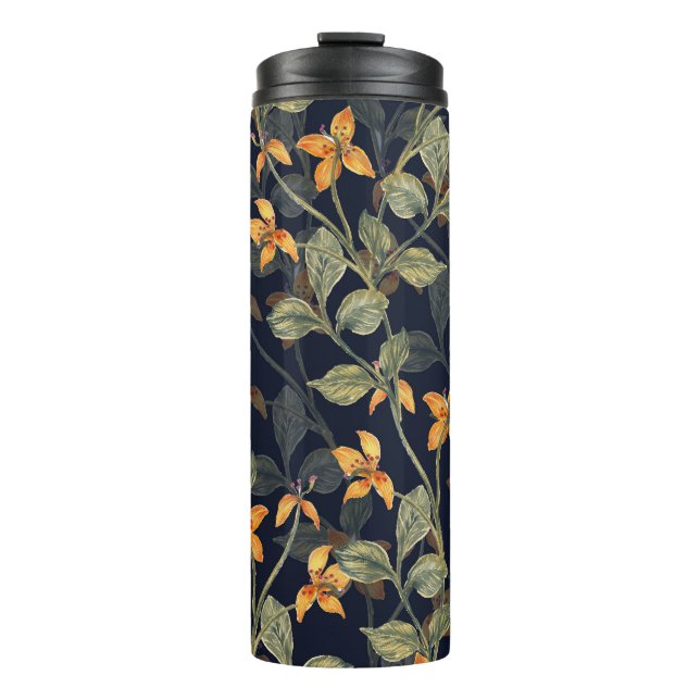 Floral background in seamless pattern. thermal tumbler (Front)