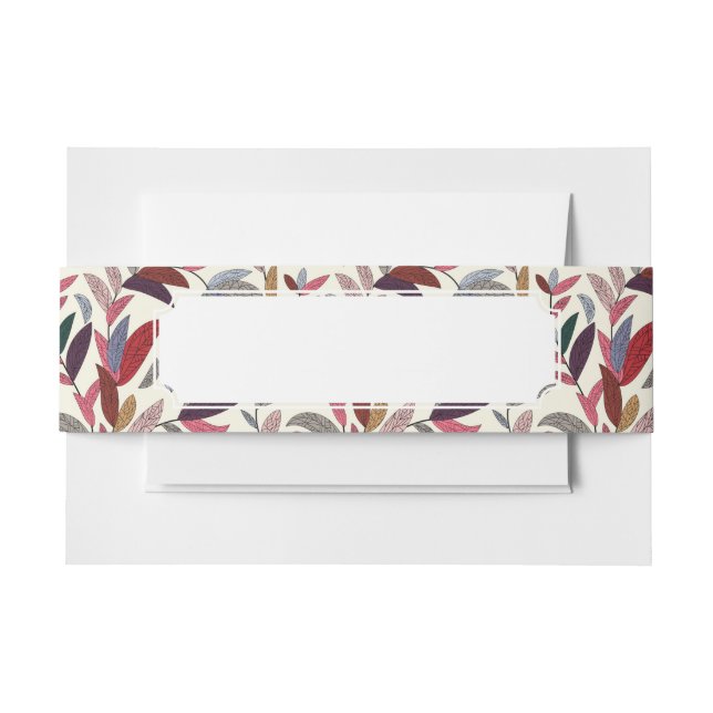 Floral background invitation belly band (Front Example)