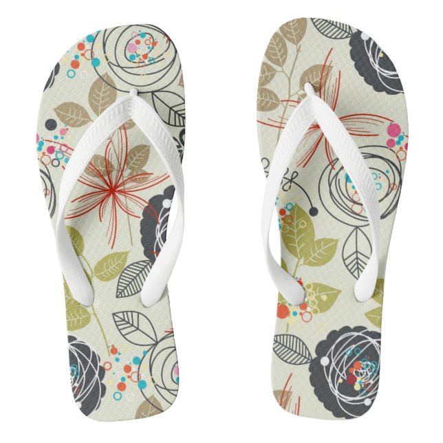 Floral background jandals (Footbed)