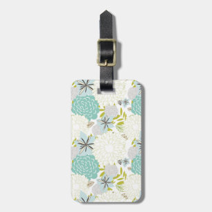 Floral background luggage tag