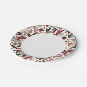 Floral background paper plate