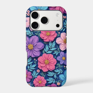 Floral background, pink and purple,