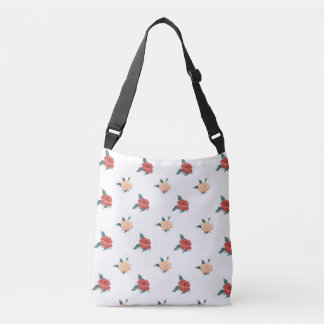Floral background roses crossbody bag