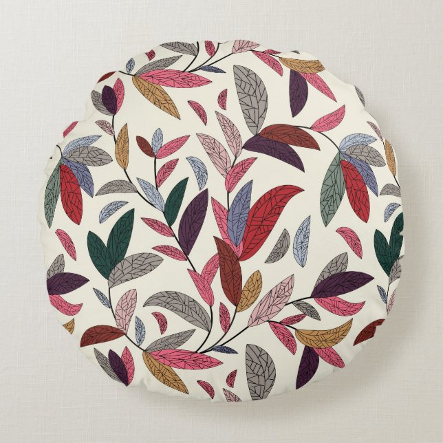 Floral background round cushion (Front)