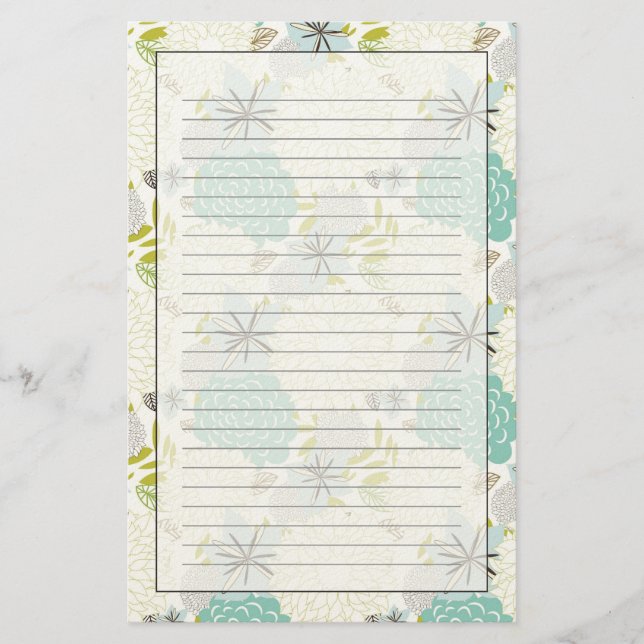Floral background stationery (Front)