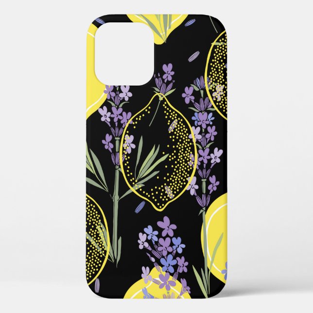Floral background with hand-drawn lavender flowers Case-Mate iPhone case (Back)