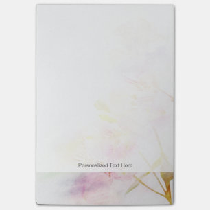 floral background with watercolor flowers post-it notes
