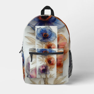 Floral Backpack with White Background Stylish Ev