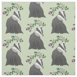 Floral Badgers Fabric