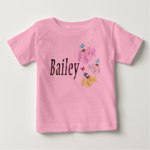 Floral Bailey Name Logo,  Baby T-Shirt