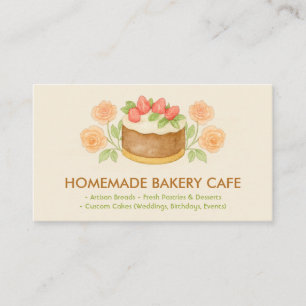 Floral Bakery Cake Maker Cookies Business Card