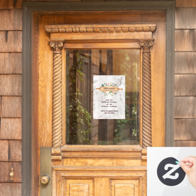 Floral Bakery Rolling Pin Patisserie white marble  (Home Door)