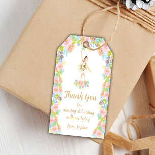 Floral Ballerina Birthday Gift Tags