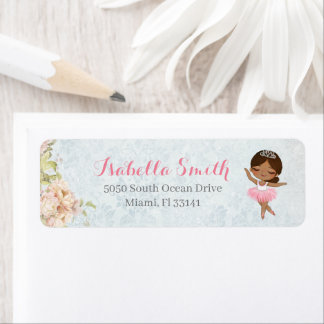 Floral Ballerina Invitation Return Address Label