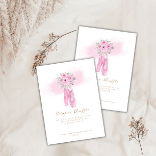 Floral Ballerina Shoes Diaper Raffle Baby Shower  Enclosure Card