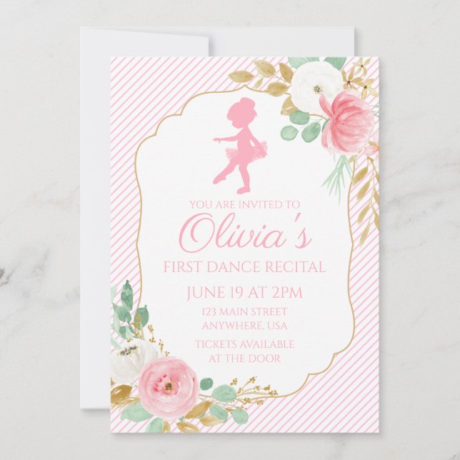floral ballet dance recital invitation (Front)