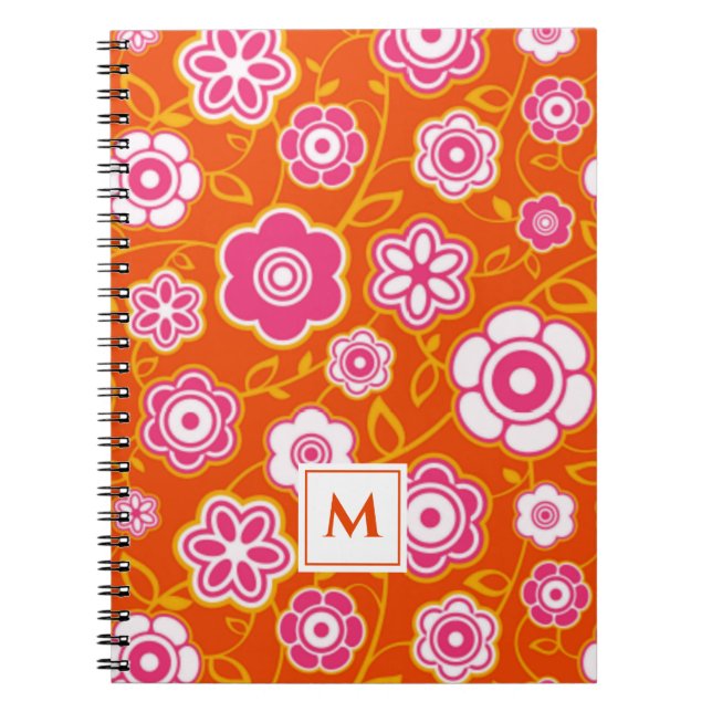 Floral Bandanna Print Monogram Notebook (Front)