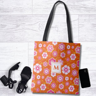 Floral Bandanna Print Monogram Tote Bag