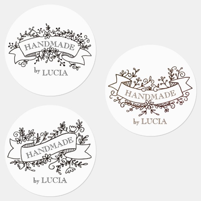 floral banner elegant script handmade (Group)