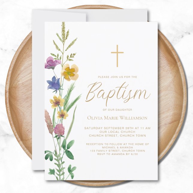 Floral Baptism  Invitation (Creator Uploaded)
