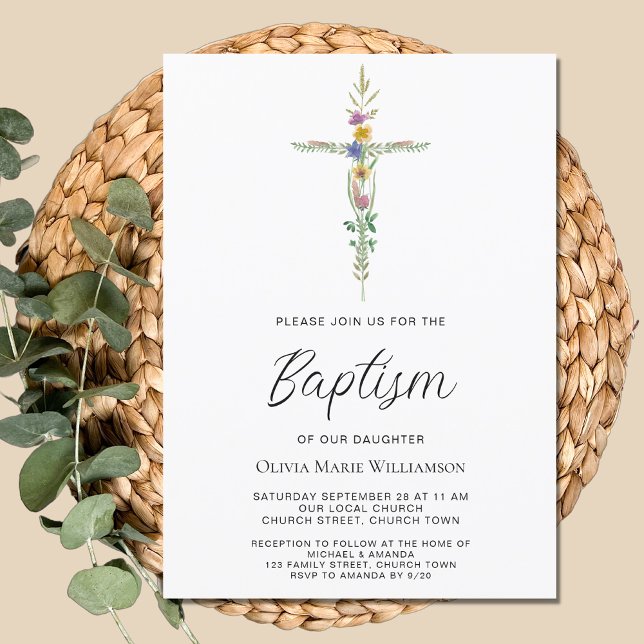 Floral Baptism Invitation (Creator Uploaded)