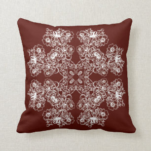 Floral baroque style maroon  pattern. cushion