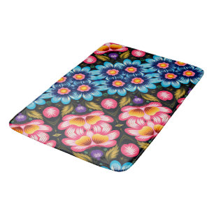 floral bath mat