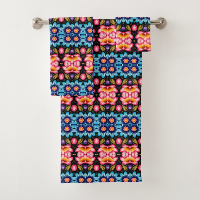 floral bath towel set (Insitu)