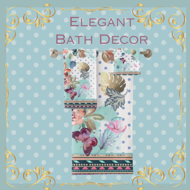 Floral Bath Towel Set (Creator Uploaded)