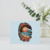Floral Beach Lover Sunset Vacation Gift Retro