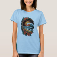 Floral Beach Lover Sunset Vacation Gift Retro