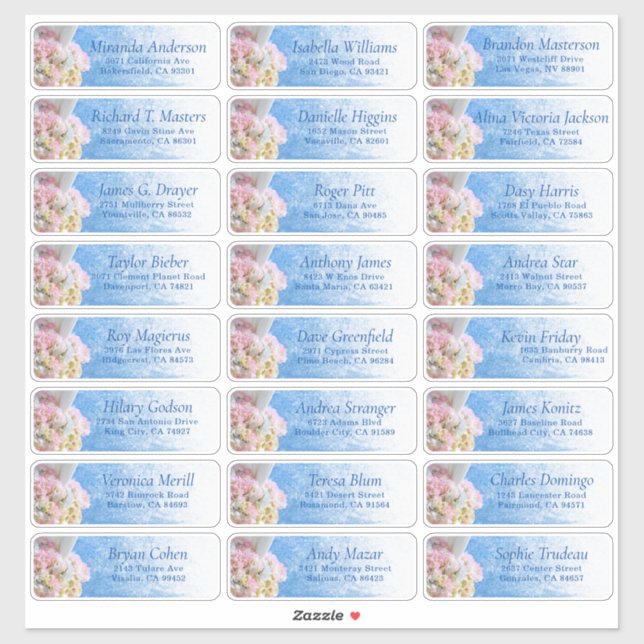 Floral Beach Summer Wedding Guest Address Label (Sheet)