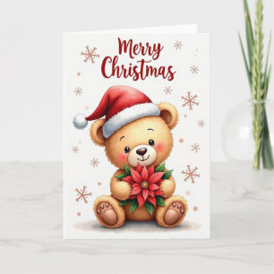 Floral Bear Christmas Card
