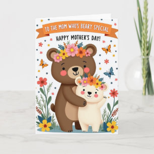 Floral Bear Hugs Happy Day Card