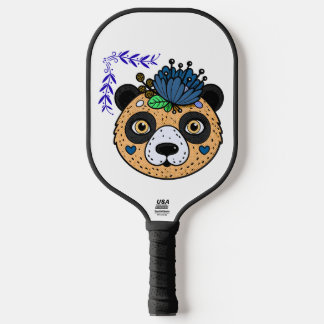 Floral Bear Pickleball Paddle