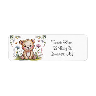 Floral Bear We Can Bearly Wait Baby Shower