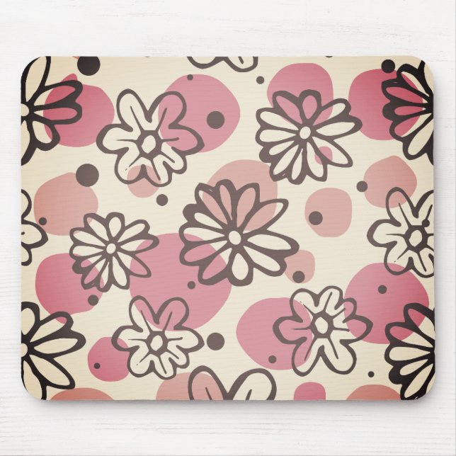 floral, beautiful flowers, pattern mouse pad (Front)