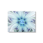 Floral Beauty Abstract Modern Blue Flower Triptych