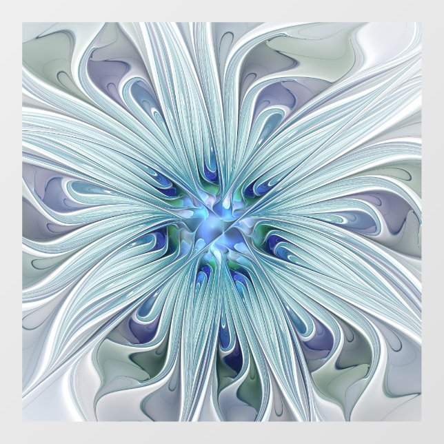 Floral Beauty Abstract Modern Blue Pastel Flower (Sheet)