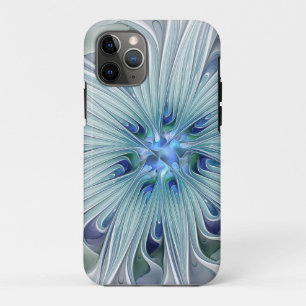 Floral Beauty Abstract Modern Blue Pastel Flower Case-Mate iPhone Case