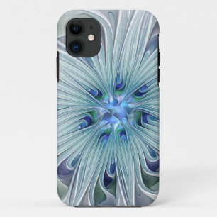 Floral Beauty Abstract Modern Blue Pastel Flower Case-Mate iPhone Case