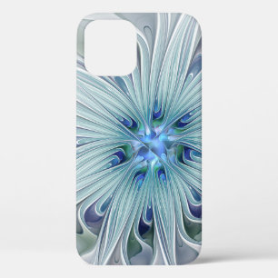 Floral Beauty Abstract Modern Blue Pastel Flower iPhone 12 Pro Case