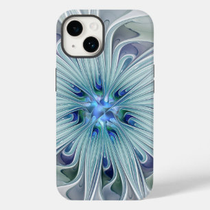 Floral Beauty Abstract Modern Blue Pastel Flower Case-Mate iPhone 14 Case