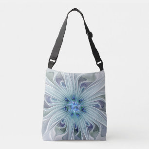 Floral Beauty Abstract Modern Blue Pastel Flower Crossbody Bag