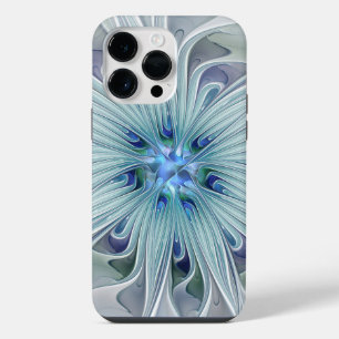 Floral Beauty Abstract Modern Blue Pastel Flower iPhone 14 Pro Max Case