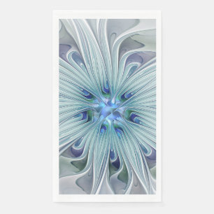 Floral Beauty Abstract Modern Blue Pastel Flower Napkin