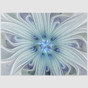 Floral Beauty Abstract Modern Blue Pastel Flower Tissue Paper