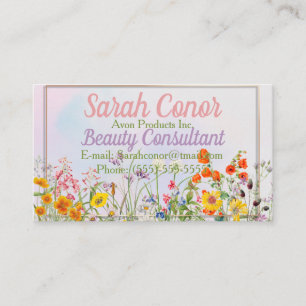 Floral Beauty Consultant Business Card